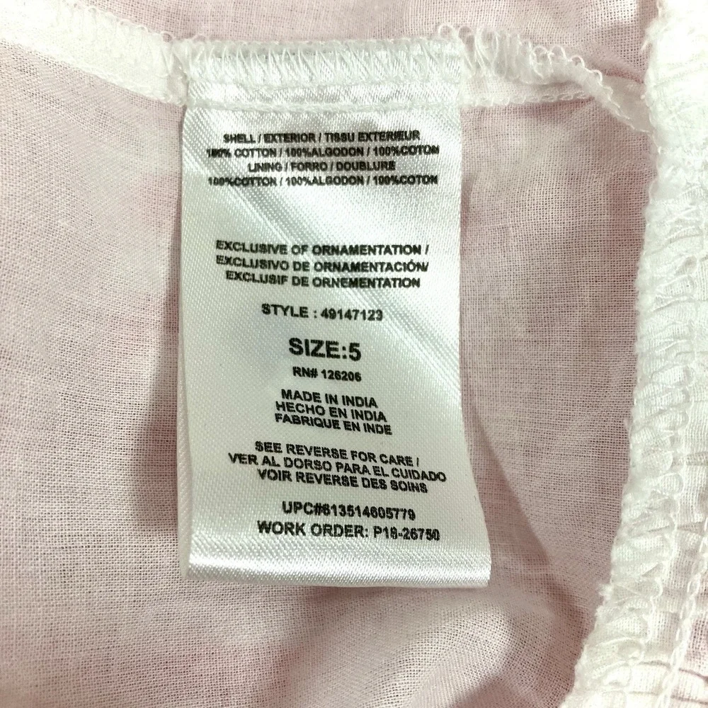 Laura Ashley Dress Pink Gingham Floral Poppy Ruffle‎ Cotton Girls Size 5